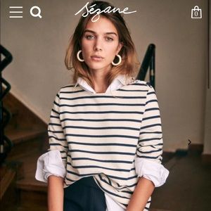 Sezane COLETTE MARINIÈRE Top - Navy